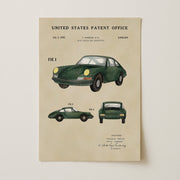 Porsche 911 Patent with Walnut Frame 8" x 10"