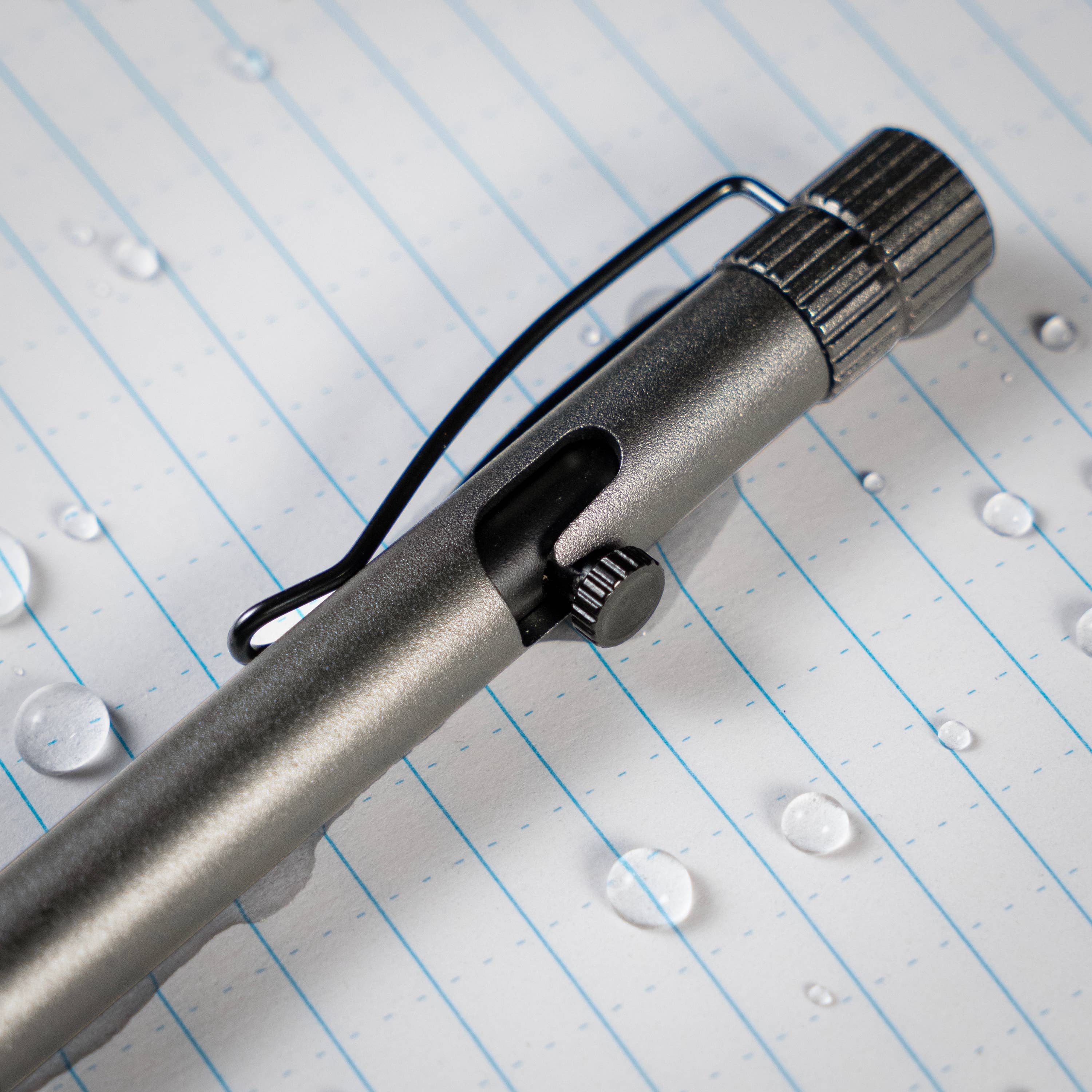 Gunmetal Bolt-Action Pen Dark Gray anodization w/ black clip