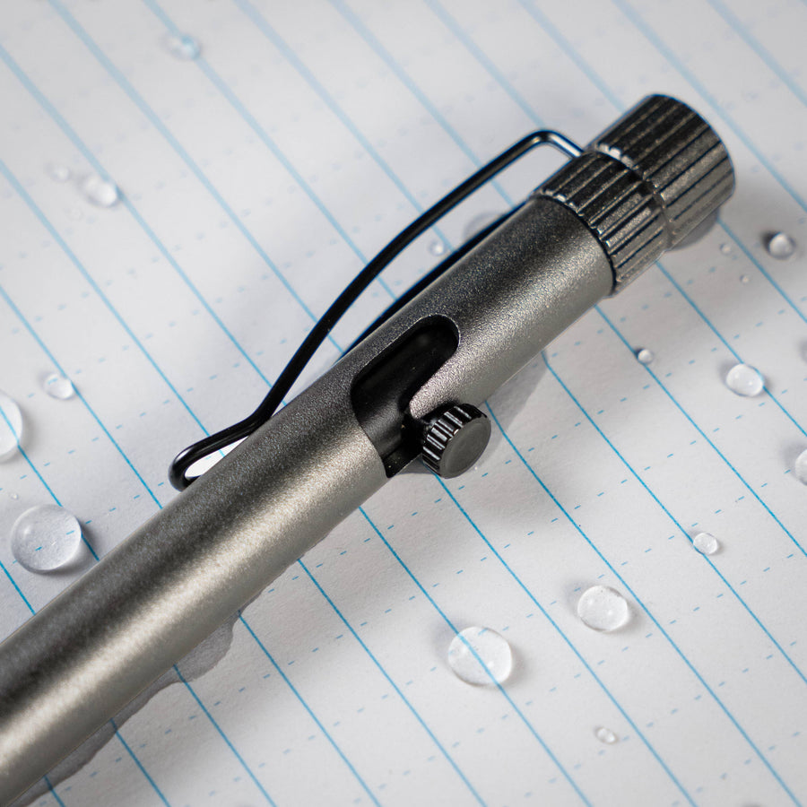 Gunmetal Bolt-Action Pen Dark Gray anodization w/ black clip
