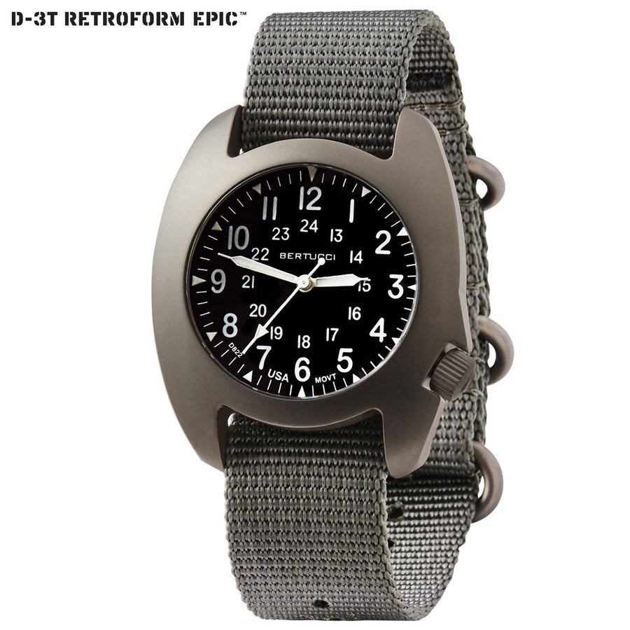 D-3T RETROFORM EPIC Black Dial Vintage Nylon Band