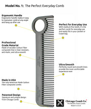 Chicago Comb Co. Model No. 1 Carbon Fiber Comb